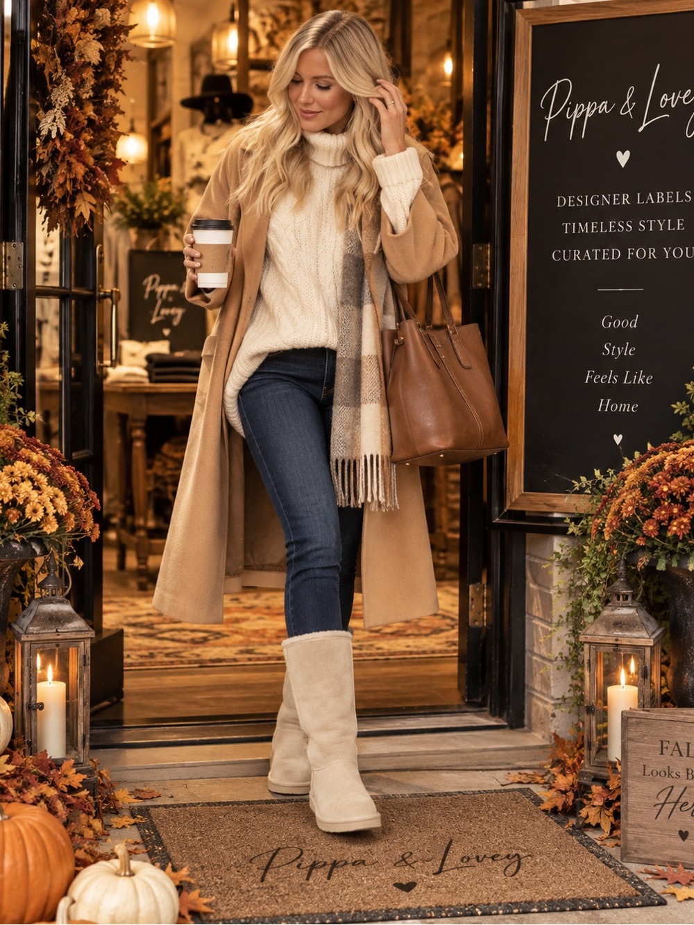 🍂 UGG Australia F3008H Tall Sheepskin Boots • Cream • Size 6